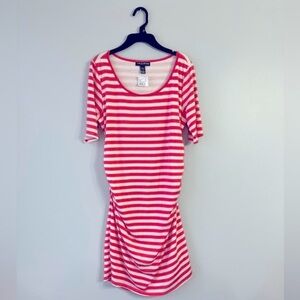 A Pea in the Pod NWT maternity dress red/white striped Sz Large Babybump 🎉HP🎉